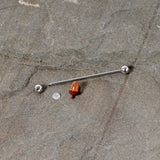 14G Brown Fall Autumn Acorn Industrial Barbell 38mm