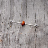 14G Brown Fall Autumn Acorn Industrial Barbell 38mm