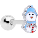 16G 1/4 Blue Hat Snowman Winter Holiday Cartilage Tragus Earring