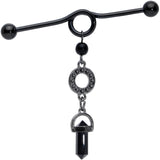 14G Black Gem Halloween Dangle Industrial Barbell 38mm