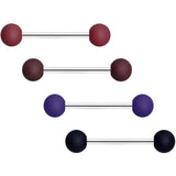 Black Blue Brown Matte Barbell Tongue Ring Set of 4