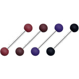Black Blue Brown Matte Barbell Tongue Ring Set of 4