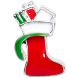 20G 7mm Red White Christmas Stocking Nose Bone