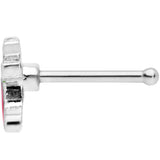 20G 7mm Red White Christmas Stocking Nose Bone