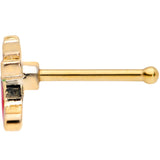 20G 7mm Gold Tone Red White Christmas Stocking Nose Bone