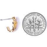 20G 3/8 Clear Gem Gold Tone Fleur De Lis Faux Hoop Nose Bone