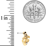 20G 3/8 Clear Gem Gold Tone Fleur De Lis Faux Hoop Nose Bone