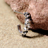 20G 3/8 Clear Gem Steel Twist Faux Hoop Nose Bone