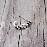 20G 3/8 Clear Gem Steel Twist Faux Hoop Nose Bone