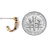 20G 3/8 Clear Gem Gold Tone Twist Faux Hoop Nose Bone