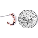20G 3/8 Clear Gem Rose Gold Tone Twist Faux Hoop Nose Bone