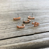 20G 3/8 Clear Gem Rose Gold Tone Fleur De Lis Faux Hoop Nose Bone