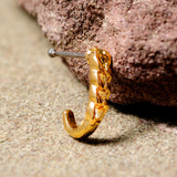 20G 3/8 Gold Tone Chain Link Faux Hoop Nose Bone