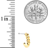 20G 3/8 Gold Tone Chain Link Faux Hoop Nose Bone