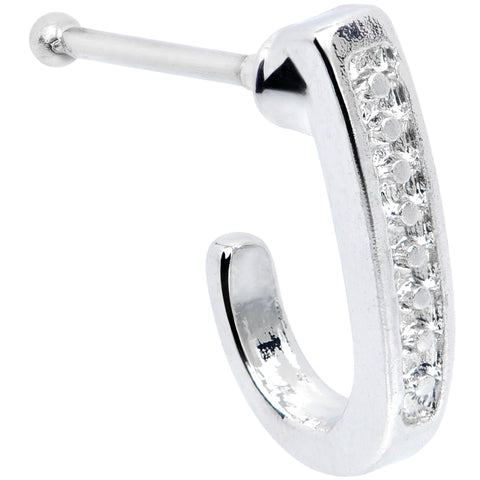 20G 3/8 Steel Dainty Dots Faux Hoop Nose Bone