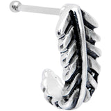 20G 3/8 Steel Feather Faux Hoop Nose Bone