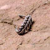 20G 3/8 Steel Feather Faux Hoop Nose Bone