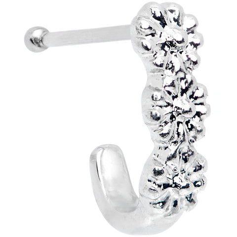 20G 3/8 Steel Daisy Chain Flower Faux Hoop Nose Bone