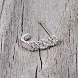 20G 3/8 Steel Daisy Chain Flower Faux Hoop Nose Bone