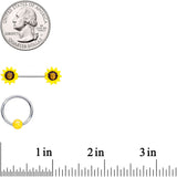 14G 9/16 1/2 Yellow Sunflower UV BCR Barbell Nipple Ring Set of 4