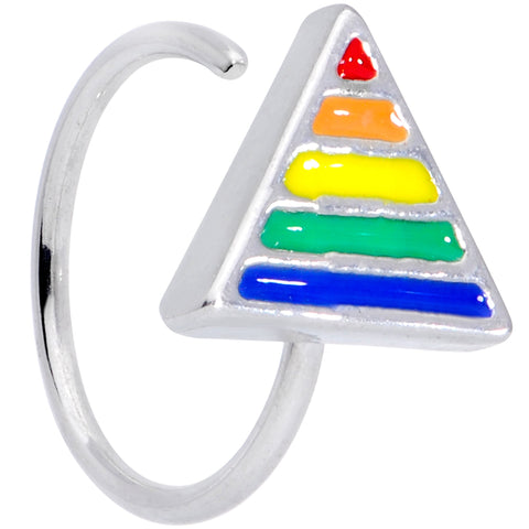 20G 5/16 Rainbow Pride Triangle Nose Hoop
