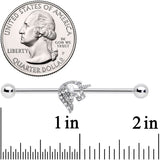 14G Clear Gem Silhouette Unicorn Industrial Barbell 38mm