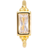 20G 5/16 Clear CZ Gem Gold Tone Rectangle Nose Hoop