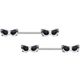 14G 9/16 Clear Gem 50s Retro Sunglasses Barbell Nipple Ring Set