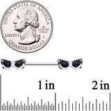 14G 9/16 Clear Gem 50s Retro Sunglasses Barbell Nipple Ring Set