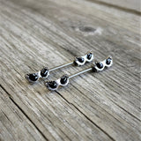 14G 9/16 Clear Gem 50s Retro Sunglasses Barbell Nipple Ring Set