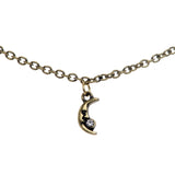 14G Clear Gem Gold Tone Moon Mermaid Nipple Shield Dangle Chain