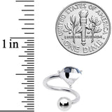14G 3/8 Clear Gem Faceted Bling Spiral Twister Belly Ring