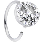 20G 5/16 Clear Gem Retro Peace Sign Nose Hoop