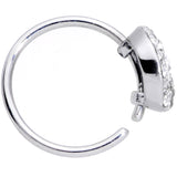 20G 5/16 Clear Gem Retro Peace Sign Nose Hoop