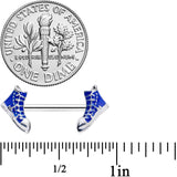 14G 9/16 Blue High Top Sneaker Barbell Nipple Ring Set