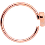 18G 3/8 Rose Gold Tone Black Heart Nose Hoop