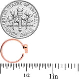 18G 3/8 Rose Gold Tone Black Heart Nose Hoop