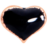 20G 1/4 Rose Gold Tone Black Heart Nose Bone