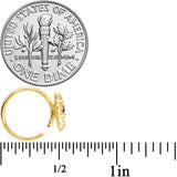 18G 3/8 Gold Tone Blue Center Sunflower Nose Hoop