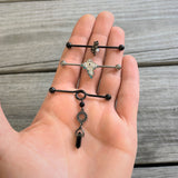 14G Black Gem Halloween Dangle Industrial Barbell 38mm