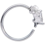 20G 5/16 Clear White Accent Bat Halloween Nose Hoop