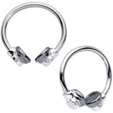 14G 9/16 Black End Headphone Horseshoe Nipple Ring Set