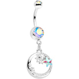 Aurora Gem Sun Moon Star Dangle Belly Ring