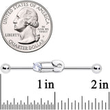 14G Clear CZ Gem Punk Safety Pin Industrial Barbell 38mm