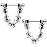 14G 9/16 Spiders Halloween Dangle Barbell Nipple Ring Set