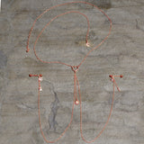 14G 5/8 Aurora Gem Rose Gold Hue Star Sun Nipple Chain Necklace