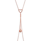14G 5/8 Aurora Gem Rose Gold Hue Star Sun Nipple Chain Necklace