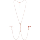 14G 5/8 Aurora Gem Rose Gold Hue Star Sun Nipple Chain Necklace