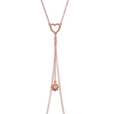 14G 5/8 Clear Gem Rose Gold Hue Star Sun Nipple Chain Necklace