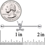 14G Clear CZ Gem Crossed Golf Clubs Industrial Barbell 38mm